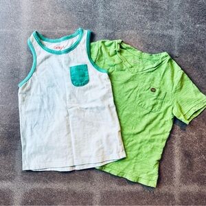 Cat & Jack Kids' Green and White Tank Top and GAP Green T-Shirt Set